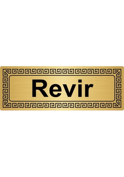 Revir 7cmx20cm Metal Yönlendirme Levhası Altın Renk Metal