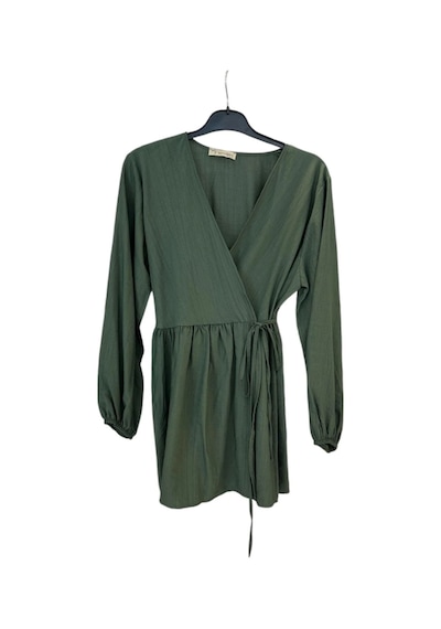 Hasenna Z-521 Pile Ve Kimono Detaylı Pantolonlu Çilek İkili Takım Haki