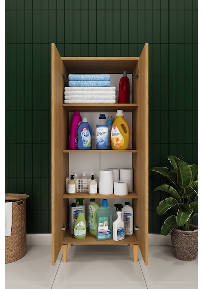 Modern 2 Kapaklı Çok Amaçlı Mutfak Banyo Dolabı %100 Mdf Erzak Kiler Dolabı Fd02 Karina