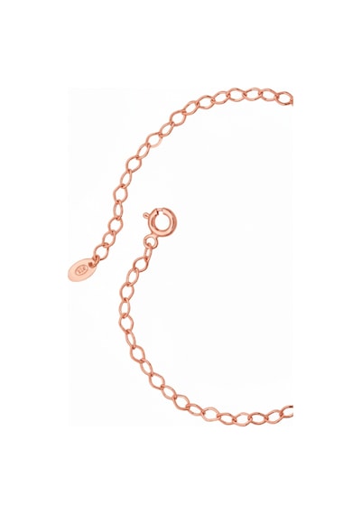 Aşkın Fısıltısı Mekik Zincirli Kalp Bileklik Ruby Taşlı 925 Ayar Gümüş Rose