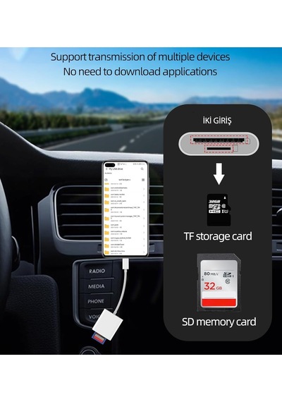 Nk1023 2'si 1 Arada Telefon Ve Pad İçin Type-c'den Sd Karta Otg Sd/tf Bellek Dönüştürücü Tak Çalıştır Kart Ok