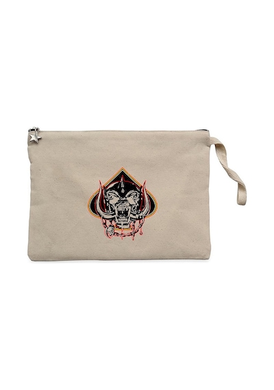 Motörhead Were An English Krem Clutch Astarlı Cüzdan / El Çantası Krem
