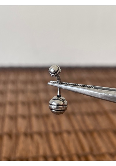 316 L Cerrahi Çelik Mars Top Modeli Göbek Piercingi Gümüş
