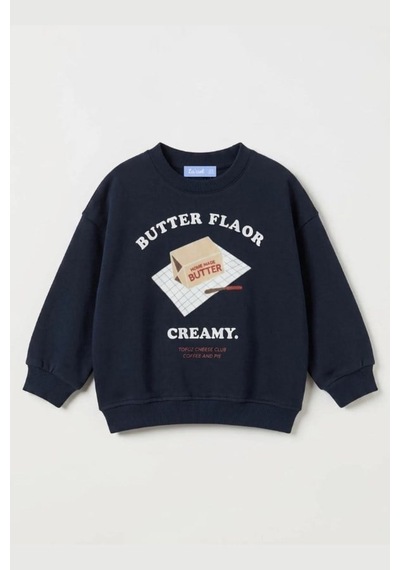 La Ciel Paris Erkek Çocuk Baskılı Sweatshirt Lacivert