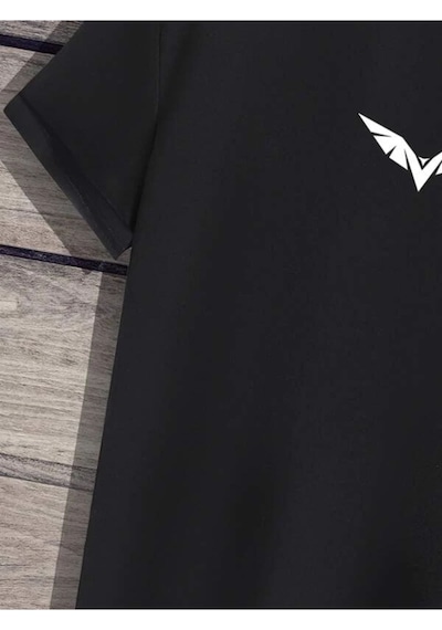Altamira Unisex Siyah Kuş Baskılı Oversize Tshirt 001