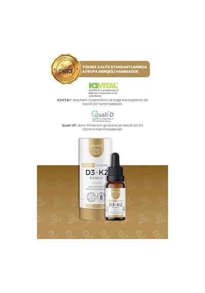 Erbatab D3 K2 İkisi Bir Arada Damla Vitamin 20 ML