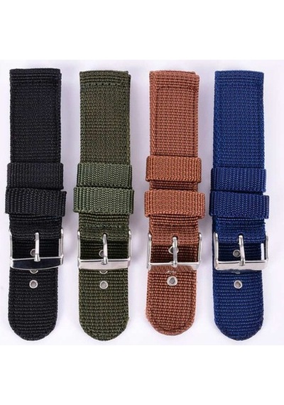 Kumaş Tekstil Perlon 24Mm Saat Kordonu Lacivert Saat Kayışı Kolça