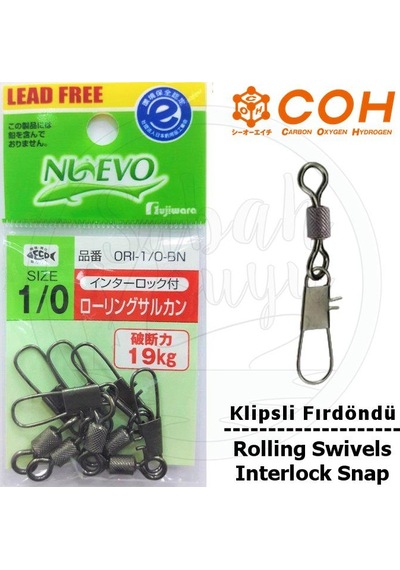 Coh Klipsli Fırdöndü  1/0 19Kg (Interlock Snap)
