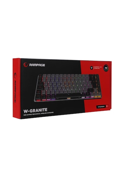 Rampage W-Granite Low Profile Mavi Switch Q RGB Mekanik Oyuncu Klavyesi