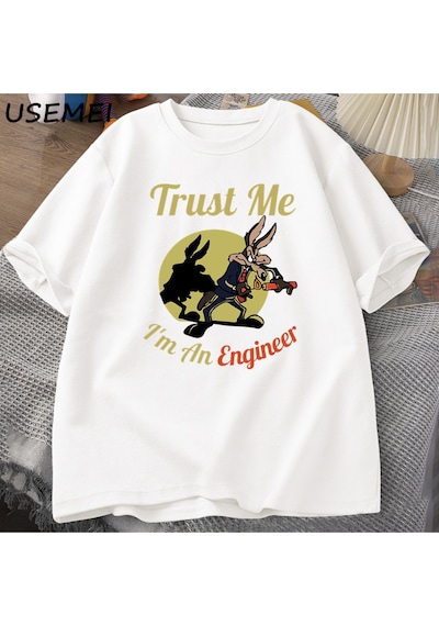 Flood Of Style Trust Me I'm An Engineer Engineering T-shirt Casual Cotton Short Sleeve Graphic T Shirts Men' Beyaz