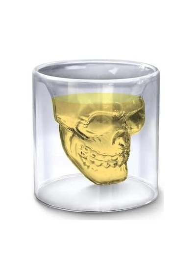 Senon Crystal Head Kuru Kafa 4 Lü Shot Bardak Seti Tekila Bardağı Kuru Kafa Tasarımlı Isıya Dayanıklı Sunum Kokteyl Bardağı
