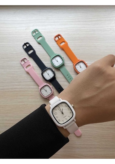Retro Minimal Vintage Deri Kordon Kadın Kol Saati Silikon Model Bb0082 Gümüş