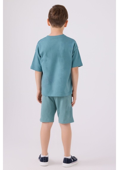 U.S. Polo Assn. Erkek Çocuk Pastel Yeşili Bermuda Takımı 5274-43646 Yeşil