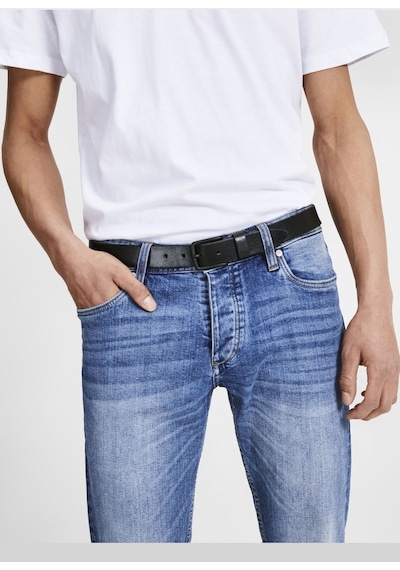 Jack & Jones Logo Detaylı Deri Kemer 12111066 - Black Siyah