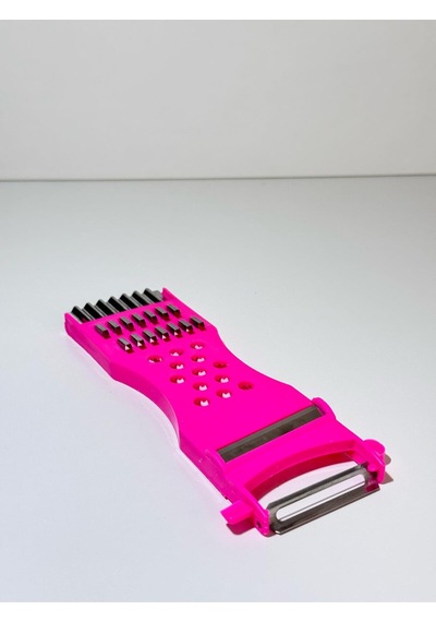 Meyve Soyacağı Sebze Soyacağı Dilimleyici Çok Amaçlı Rende - Pembe Çelik Diğer