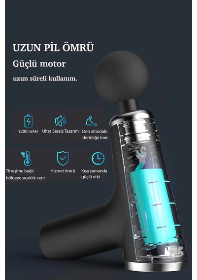 Mini Profesyonel Şarjlı Masaj Aleti 4 Başlıklı Kh - 800 4741 Açık Mavi