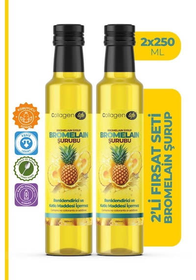 Collagen Life Bromelain Ananas İçeren Detox Şurubu 2'li