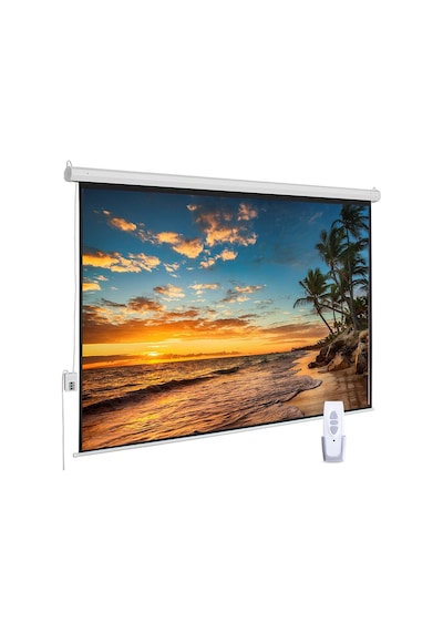 Dualtech 300x225 150" Motorlu Kumandalı Projeksiyon Perdesi 4k Ultra Hd Sinema Perdesi