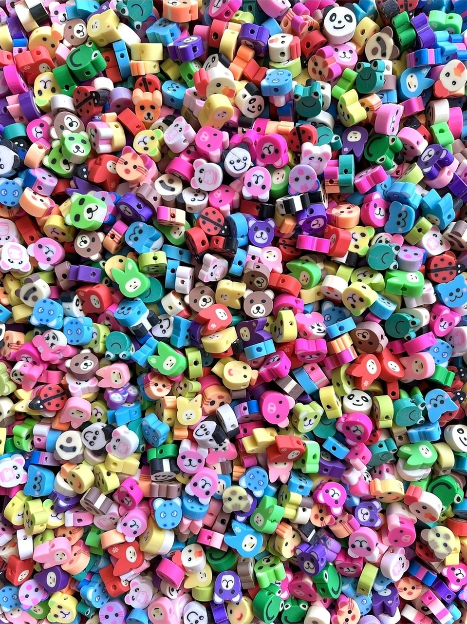 Hayvan Figürlü Fimo Boncuk 10mm Polimer Fimo 20 Adet