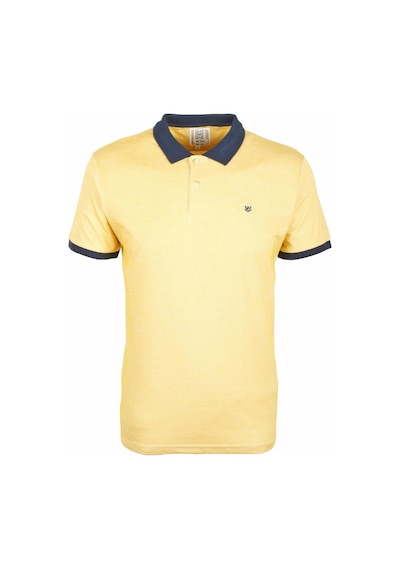 Erkek Sarı Slim Fit Polo Yaka %100 Pamuk T-shirt Jeans 1136-sarı Sarı