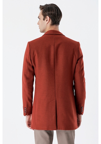 İmza Kiremit Kaşe Mono Yaka Kapitoneli Astar Slim Fit Dar Kesim Klasik Kaban 1008235171-Kiremit İmza Kiremit Kaşe Mono Yaka Kapitoneli Astar Slim Fit Dar Kesim Klasik Kaban 1008235171-Kiremit