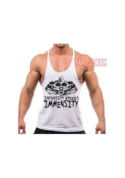 Tarzsokak Gym Tank Top Fitness Sporcu Atleti Gym14 Beyaz