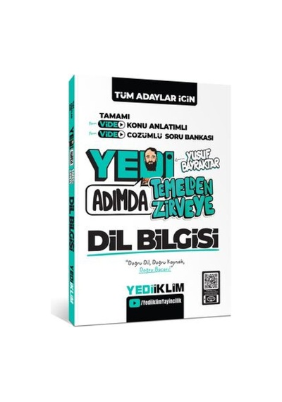 Yediiklim Yayınları Tüm Adaylar İçin Yedi Adımda Temelden Zirveye Dil Bilgisi Video Konu Anlatımlı Video Çözümlü Soru Bankası