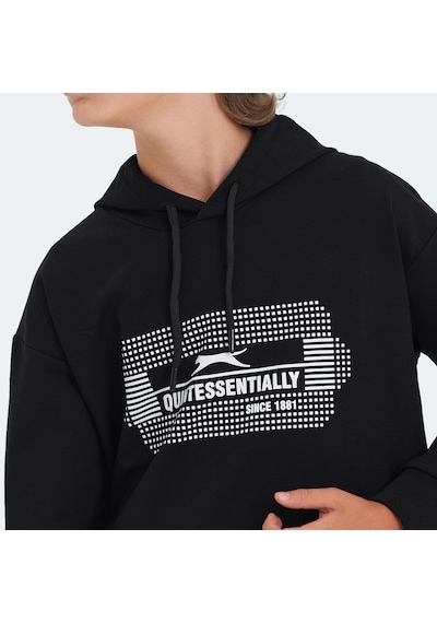 Slazenger LAYO Çocuk Kapüşonlu Siyah Sweatshirt