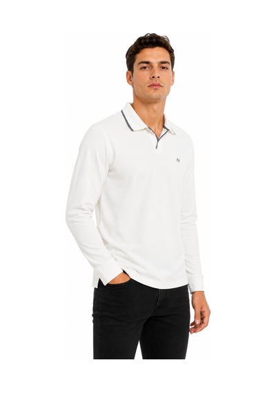 Advante Erkek Mevsimlik Spor Polo V Yaka Sweatshırt Bgl-st05469 Ekru