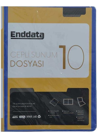 Enddata Ön Cepli Sunum Dosyası 10'lu Mavi 1210-1