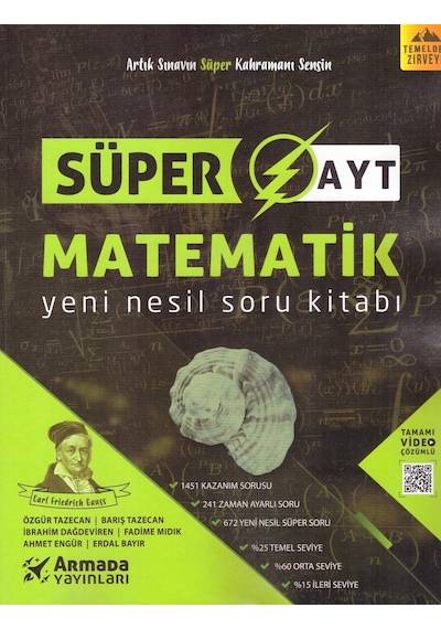 YKS AYT Matematik Yeni Nesil Süper Soru Kitabı  -  Barış Tazecan  -  Armada Yayınları
