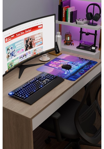 Kpop Demon Hunters Kaymaz Dikişli Kauçuk Oyuncu Mousepad V1 - 48x40 Xl Gaming Mouse Pad Fare Altlığı
