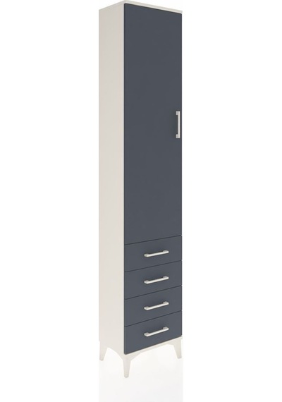 Arges Dolap 4 Raflı 4 Çekmeceli Tek Kapaklı 44x30x221 Aytaşı-antrasit Aytası