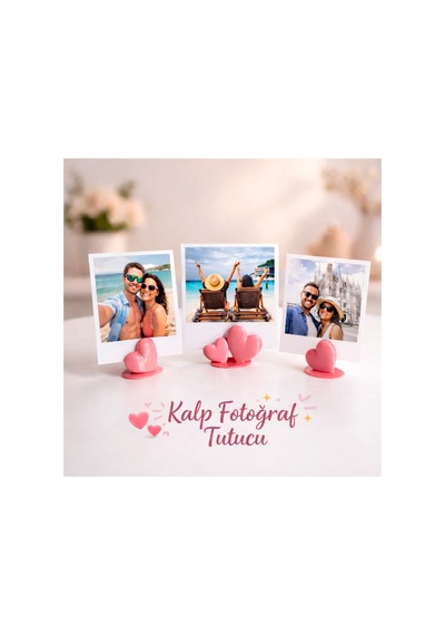Kalp Fotoğraf Tutucu Romantik Masaüstü Dekor, Sevgiliye Özel Hediye