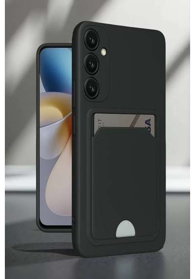 Newface Samsung Galaxy A16 5g Kılıf Kelvin Kartvizitli Silikon - Siyah