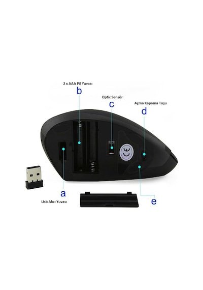 Alfalink Kablosuz Ergonomik Dikey Mouse 1600 Dpı 0011