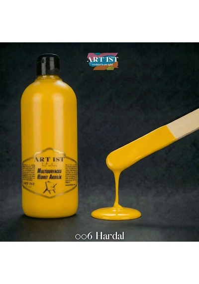 Multisurfaces Hibrit Akrilik Boyalar - 006 Hardal Ahşap, Taş Tozu, Hobi, Dıy