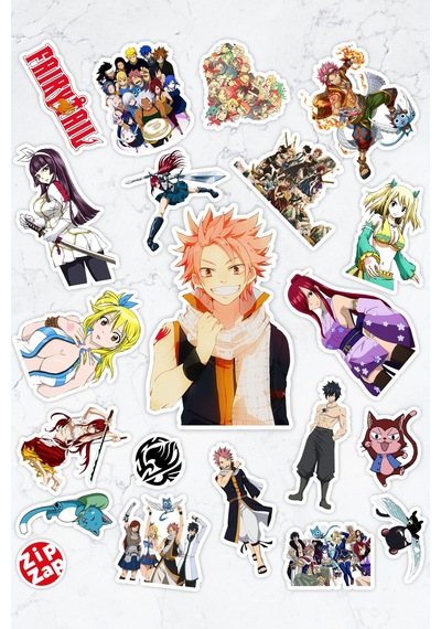 Fairy Tail Anime Sticker Paketi 20 Adet Sticker Çok Renkli