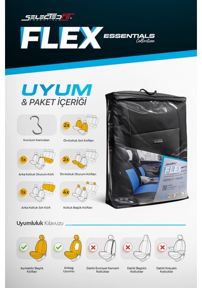 Selectedfit Flex Design Universal Oto Koltuk Kılıfı