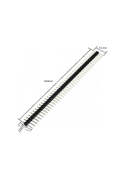 40 Pin (1x40) 7.1mm 1.27mm 180 Derece Erkek - Erkek Pin Header