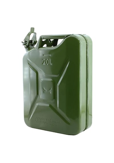 20 Litre Metal Benzin Bidonu 2 Li Set Sızdırmaz Kapaklı Akıtma Aparatlı Dayanıklyakıt Taşıma Bidonu