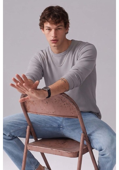 Barrels And Oıl Erkek Bisiklet Yaka İnterlok Sweatshirt - Açık Gri Açık Gri