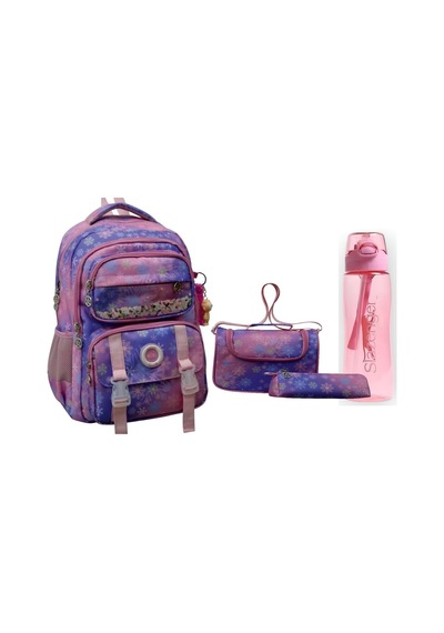 Astral Kids Gökkuşağı Okul Çantası&beslenme Çantası&kalemlik Seti - Suluk&matara 1 Mor