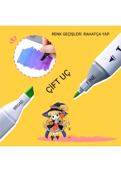 Touch Sketc 48 Adet Çift Taraflı Marker Kalem Seti