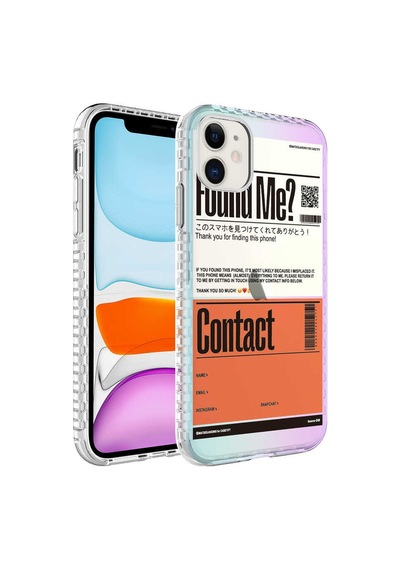 Apple Uyumlu iPhone 12 Airbag Kenarlı Renkli Desenli Silikon Zore Elegans Kapak
