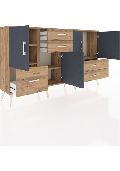 Arges Konsol 4 Raflı 5 Çekmeceli 4 Kapaklı 176x30x99 Çam-antrasit/çam Antrasıt/atlas Çam - Atlas Çam Arges Konsol 4 Raflı 5 Çekmeceli 4 Kapaklı 176x30x99 Çam-antrasit/çam Antrasıt/atlas Çam - Atlas Çam