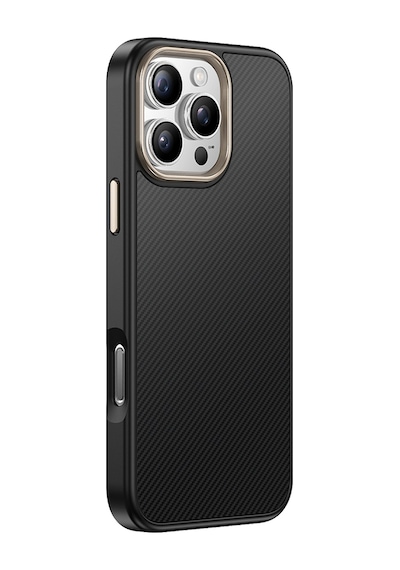 Nourthkiingdom Apple Uyumlu iPhone 16 Pro Kılıf M-safe Şarj Özellikli Karbon Fiber Görünümlü Nrtk Antina Kapak - Gri Gri