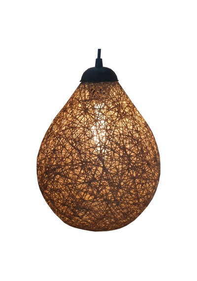 Tek-iş 30 Cm X 36 Cm X 96 Rustik Jüt Halatlı Sarkıt Lamba Avize Keten Ip Başlık Küre Top Sarkıt Avize Damla