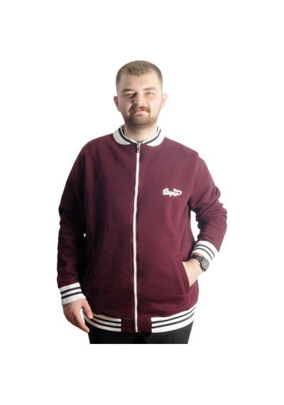 Mode Xl Büyük Beden Erkek Kolej Mont Süper 22614 Mürdüm Mürdüm