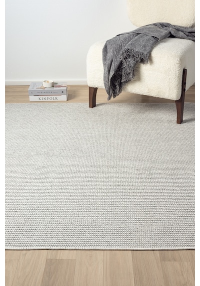 Mariesse Home Naturel Bukleli Yumuşak Dokulu Beyaz Gri Iskandinav Koridor Kesme Yolluk Dokuma Halı
